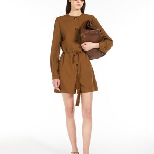 Gabardine kort jumpsuit i ull