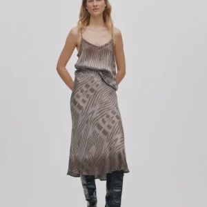 Elmi - Ombre ikat crop bias skirt I Asphalt combo
