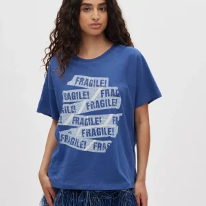Ary - Fragile boxy t-shirt I Blue