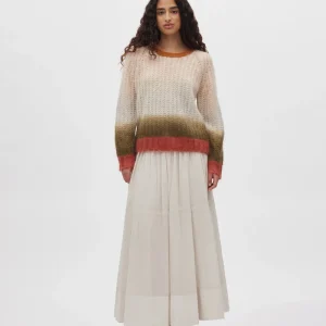 Dema - Poplin full layered skirt I Clay