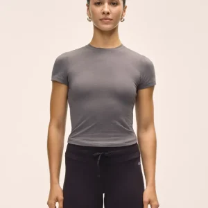 Cotton Blend Slim Tee - Dk Grey