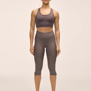 Capri Slit Regular Waist Tights - Dk Grey