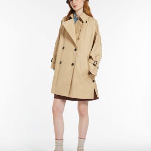 Vändbar vattenavvisande trenchcoat i bomull | Trenchcoat | Max Mara UAE