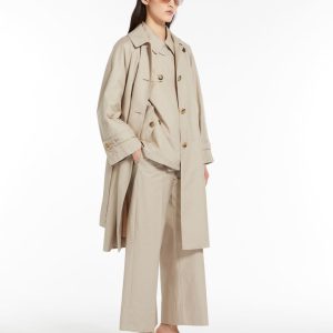 Enkelknäppt trenchcoat i vattenavvisande twill | Trenchcoat | Max Mara UAE