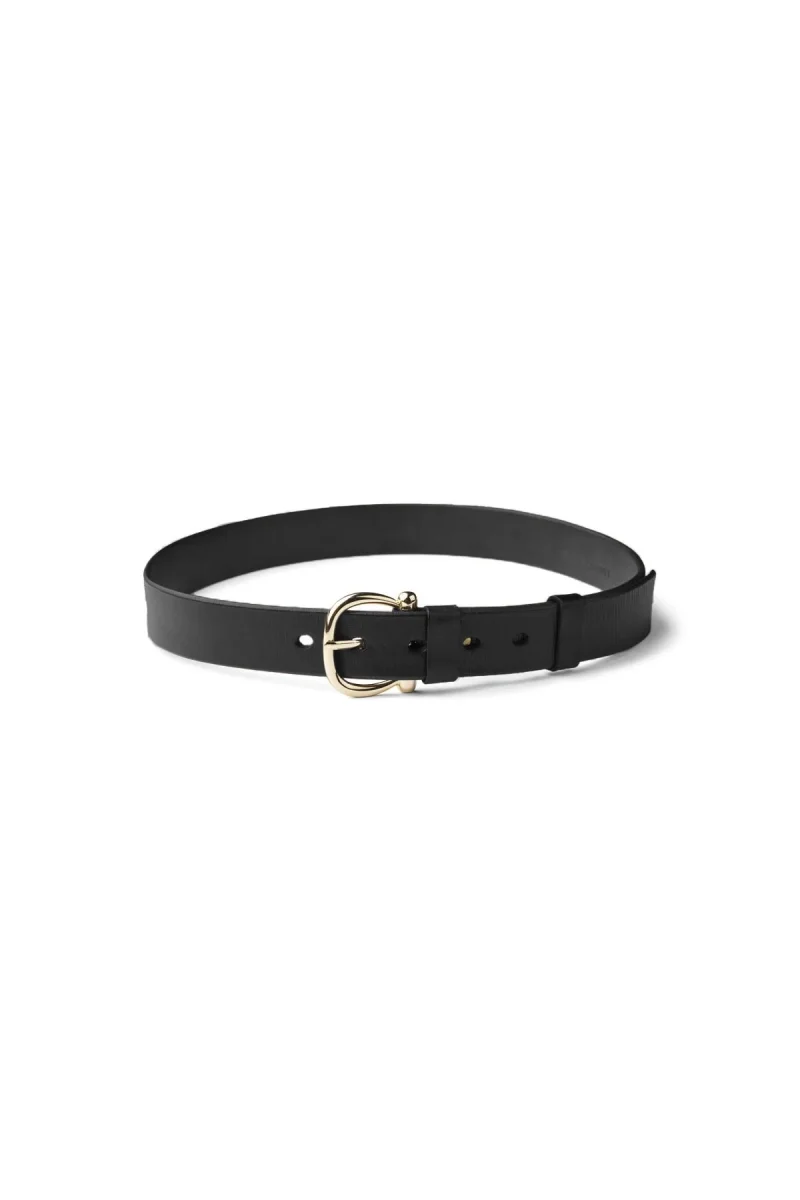 Leather slim belt - Gerly I Black - Bild 2