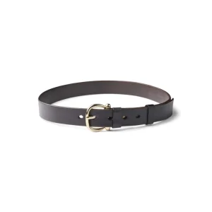 Leather slim belt - Gerly I Dark brown