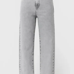 Jeans med hög midja för kvinnor | Jeans med vida ben och rak skärning | Lätt och andningsbar