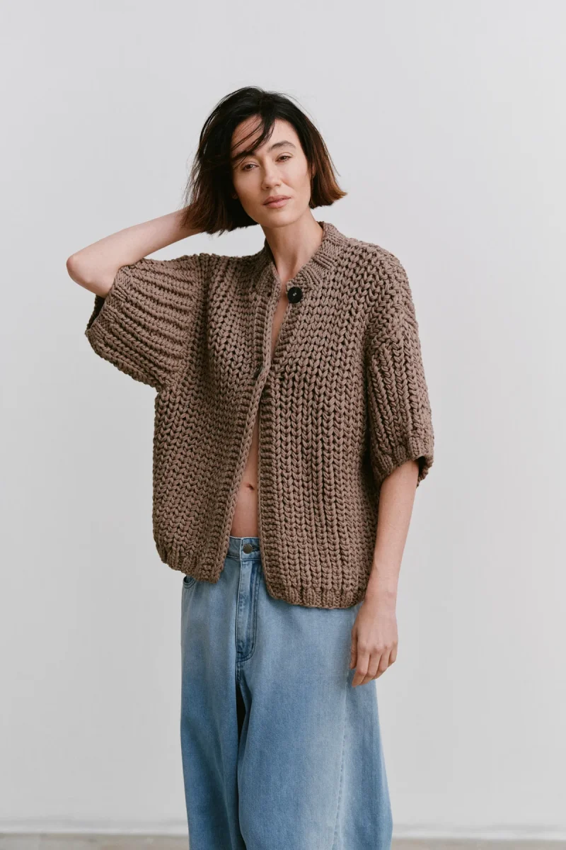 Alice - Rope knit cardigan I Walnut