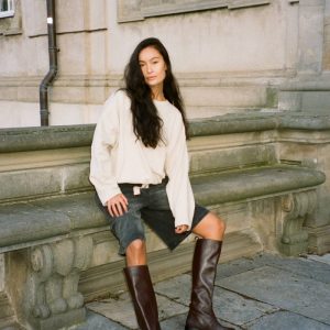 Marit - Leather riding boot I Dark Chocolate