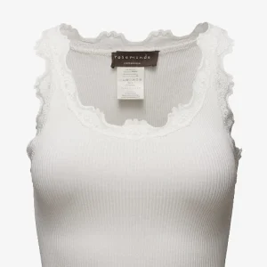Classic Silk Top With Lace - New White