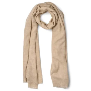 Caroliva - Wool cash scarf I Oatmeal melange