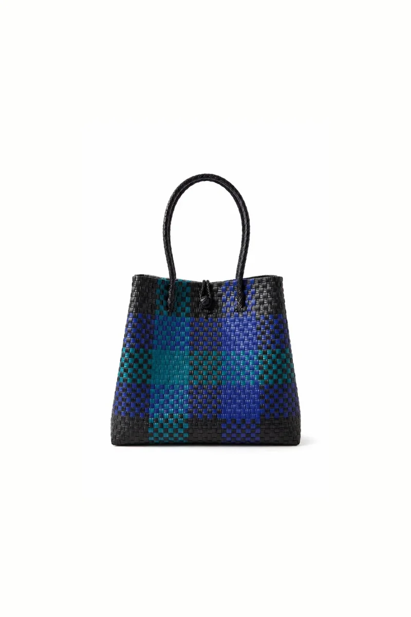 Woven Tote Bag - Rabens Saloner I Black/Blue Combo - Bild 2