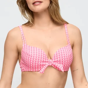 Mary Lynn Padded Bikini Top Heartshape - Rose Gingham