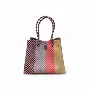 Woven Tote Bag - Rabens Saloner I Pink/Blue Combo
