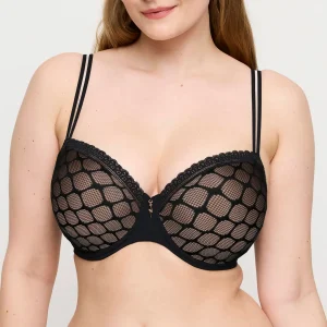 Nako Padded Balcony Bra - Black
